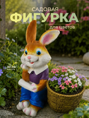 Фигурка смола садовая 35 см Зайчик Baizheng