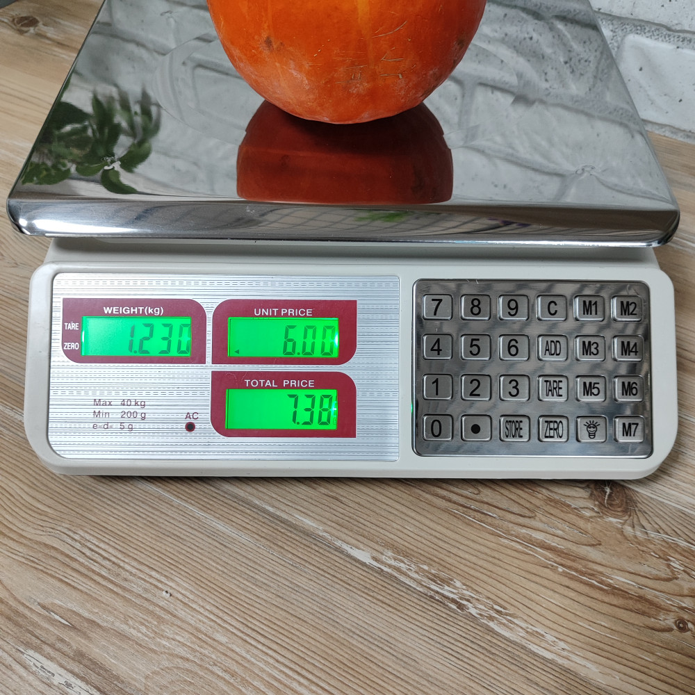 Весы торговые настольные до 40 кг/5 г 34*32*10 см аккумулятор дисплей белый Baizheng