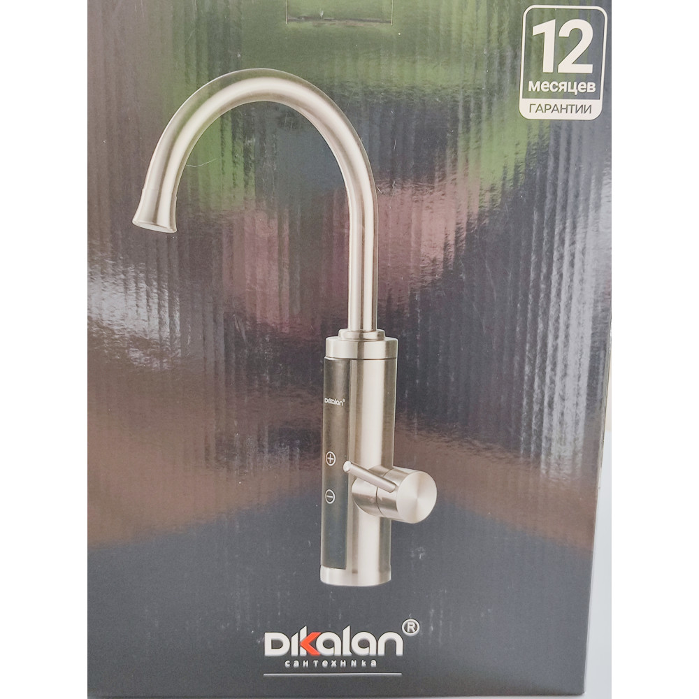 Водонагреватель DIKALAN D8125 проточный, 3300Вт, LED, сенсорн упр, выс. излив, матовый сатин