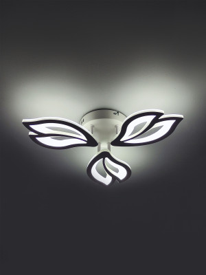 Люстра светодиодная 3 плафона 23*23*9,5 см 54 Вт 3888LM 15м2 3цвета пульт белый Baizheng