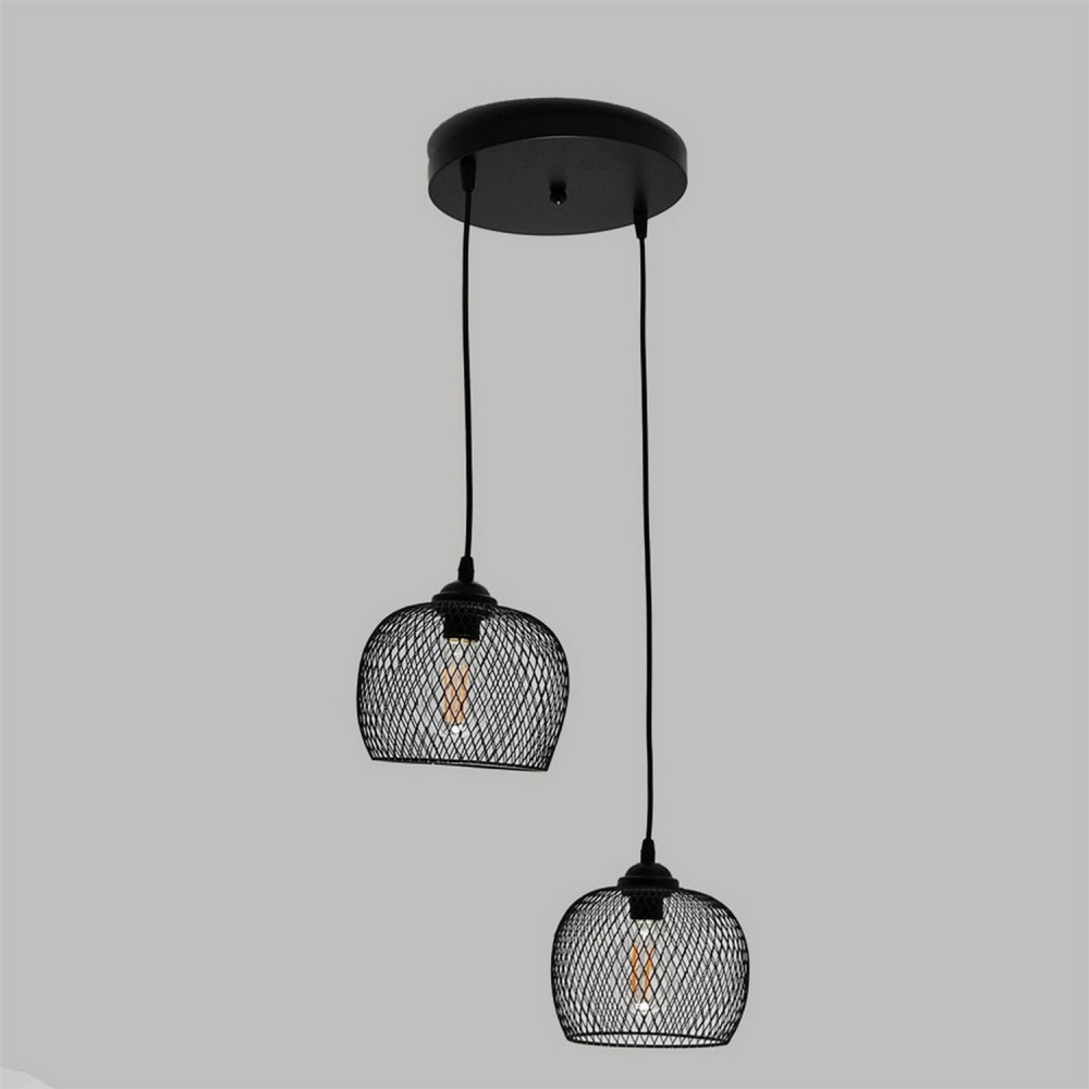 Люстра кухонная 2 плафон 37x23,5x80 см E27 60Вт 9 м2 черный Baizheng