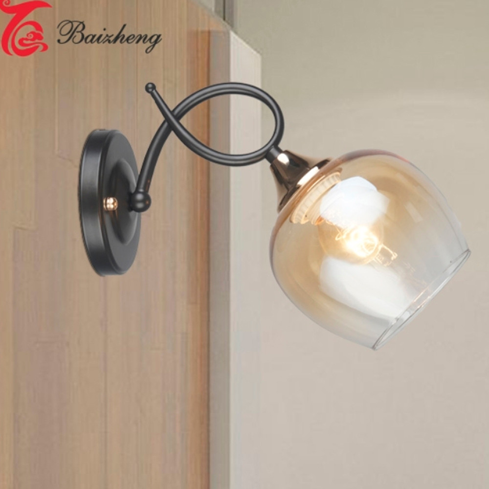 Бра настенный 1 плафон 24*20*18 см E27 золотой черный Baizheng
