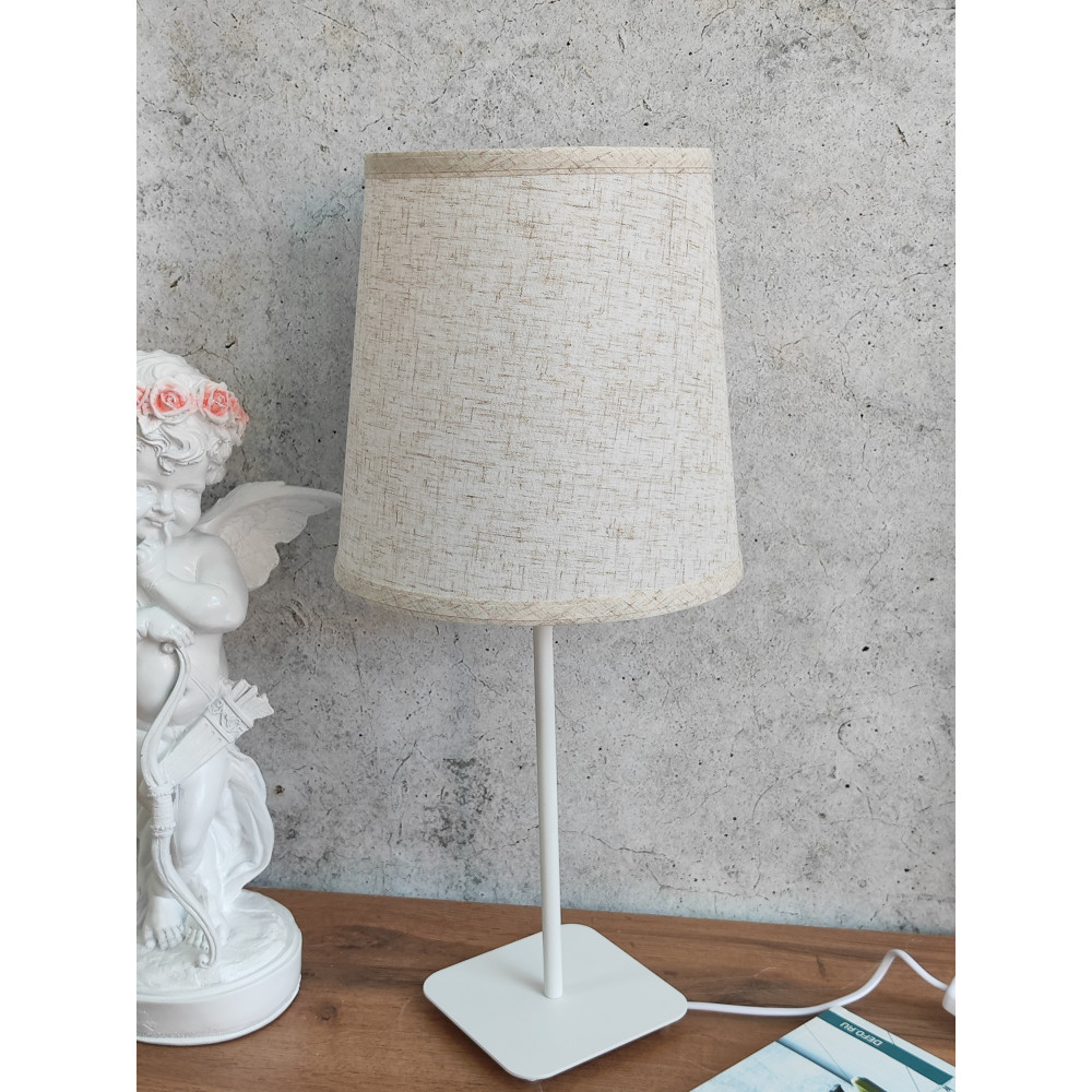 Лампа настольная 23x23x52,5 см Е27 40Вт тканевый абажур белый TT-073W Baizheng