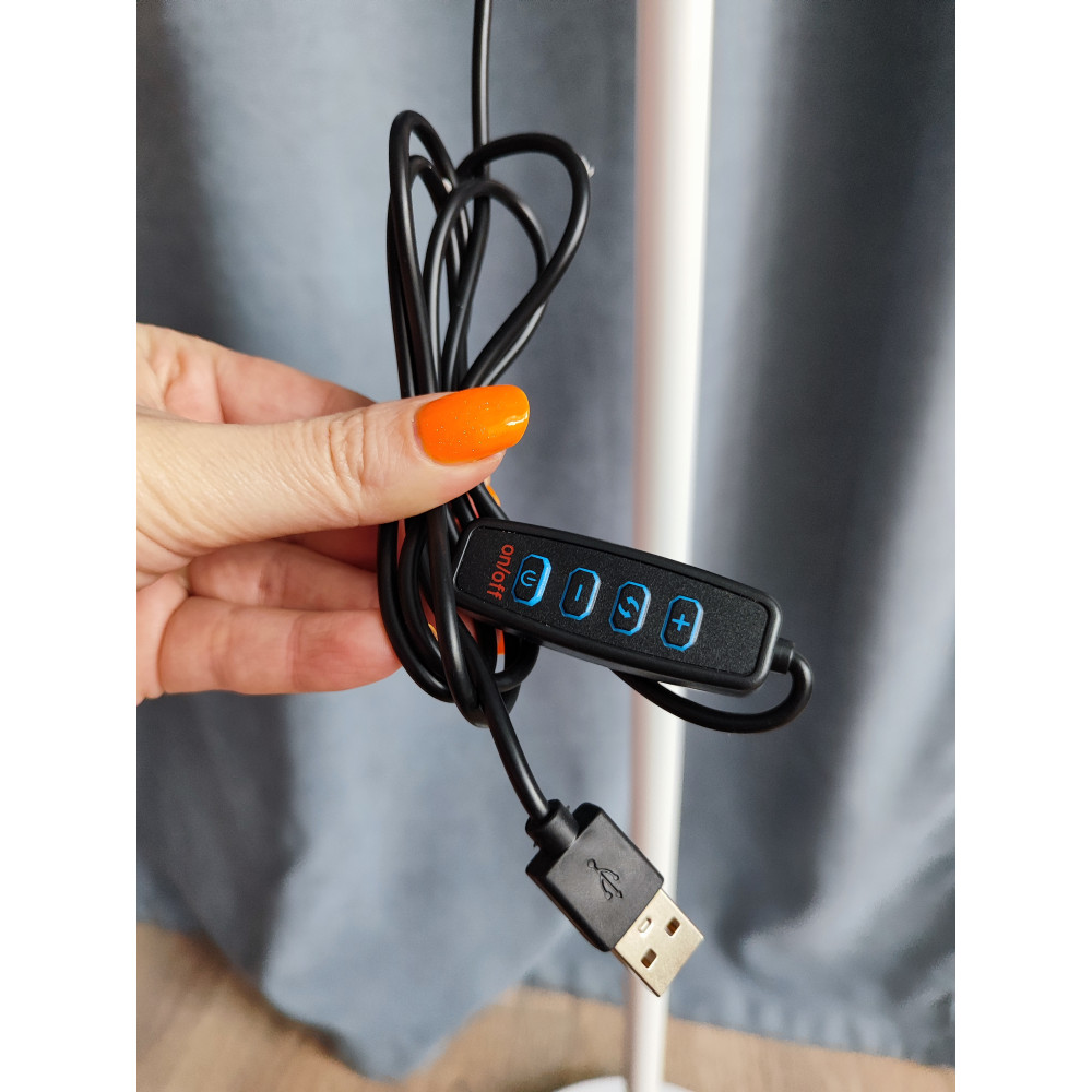 Торшер светодиодный 1 плафон 25*19*177 см 7Вт USB сгибается 4м2 3 света белый Baizheng