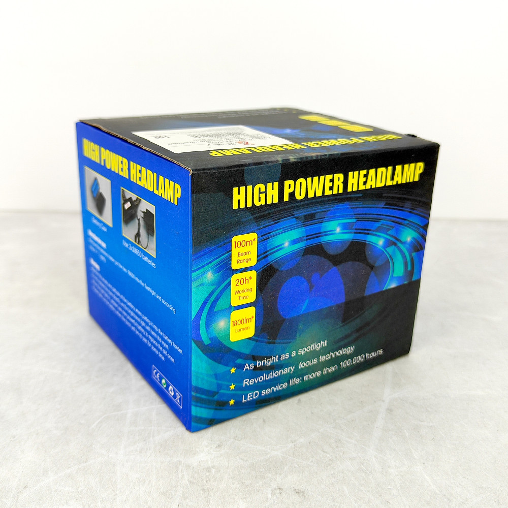 Фонарь налобный  led 10х11х9 см 2 аккумулятор 4 режима Baizheng