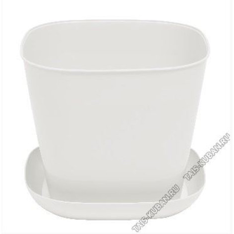 Кашпо пластиковое 5 л 20,5*17.5 см поддон белый Квадро Violet