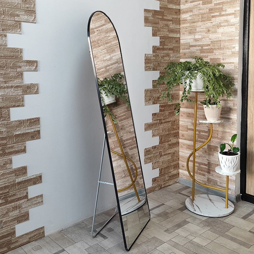 Зеркало напольное 50*160 см арочное на подножке черный GM22-01BK Baizheng