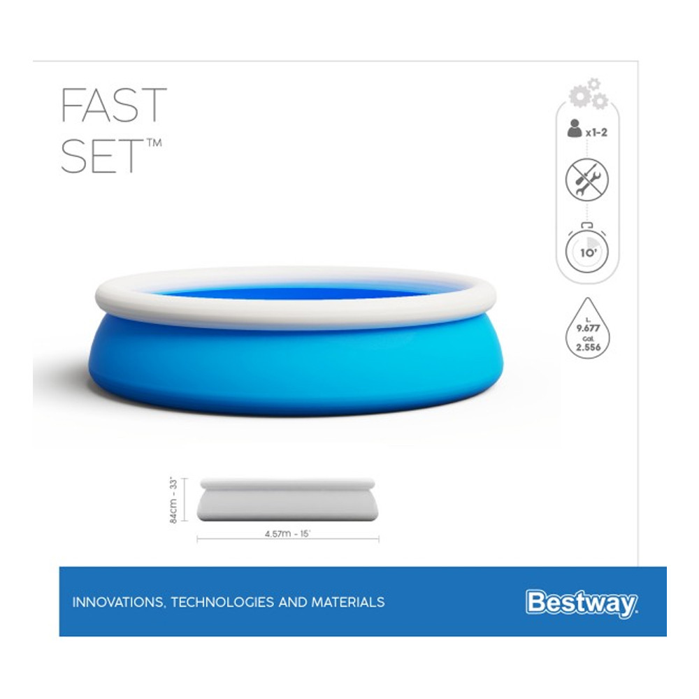 Бассейн с надувным бортом 457*84 см 9677 л фильтр-насос BestWay