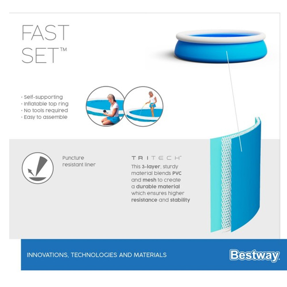 Бассейн с надувным бортом 457*84 см 9677 л фильтр-насос BestWay