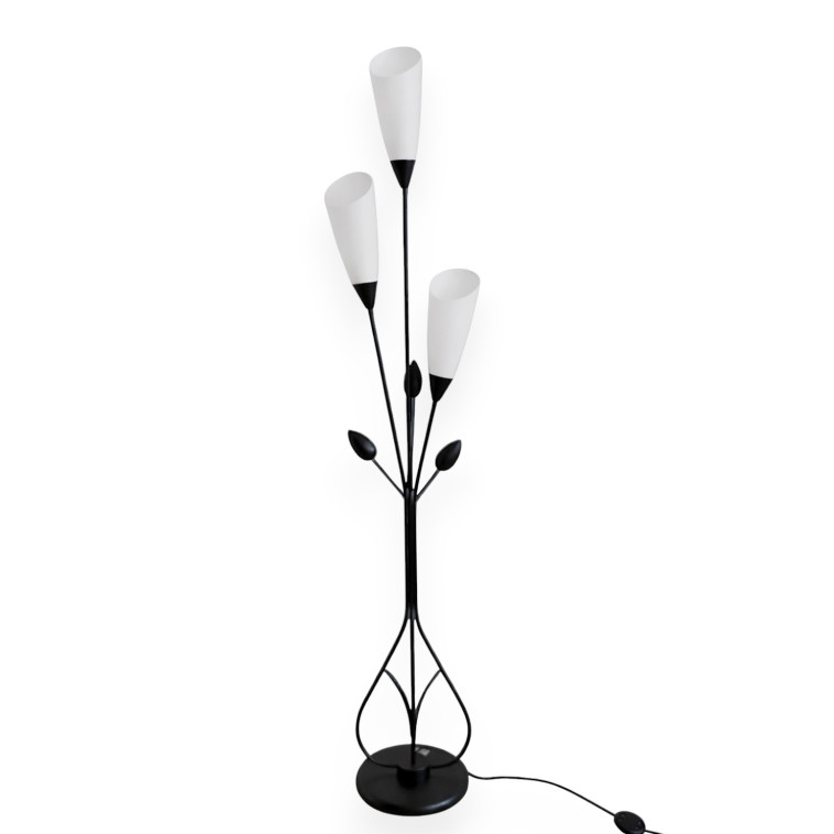 Торшер 3 плафона 165*29*28 см Е27 60Вт12м2 плафон акрилл белые плафоны черный Baizheng