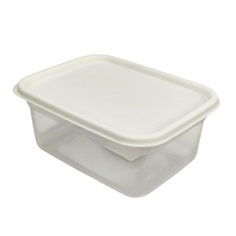 Контейнер пластиковый 0,7 л герметичный прямоугольный прозрачный белый Матрешка Альтернатива