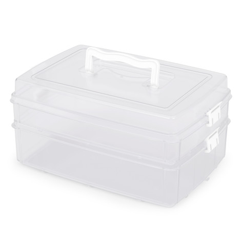 Контейнер пластиковый  7 л 29,5*19*14 см универсальный 2-х ярусный прозрачный Альтернатива