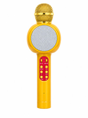 Караоке-микрофон беспроводной 5 Вт 27*8*8 см подсветка MP3 WMA USB желтый Baizheng Караоке-микрофон беспроводной 5 Вт 27*8*8 см подсветка MP3 WMA USB желтый Baizheng