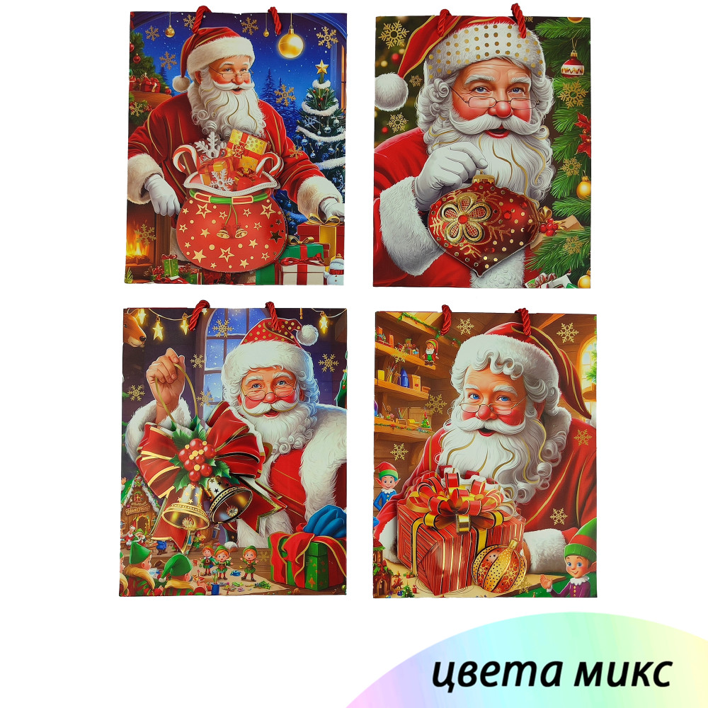Пакет подарочный бумажный 18*23*10 см микс NP-4501 Baizheng