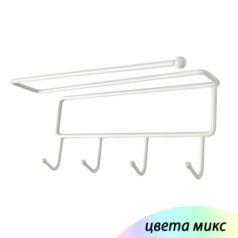 Держатель металлический для кухонных аксессуаров 8 крючков навесной MR-04 Mallony