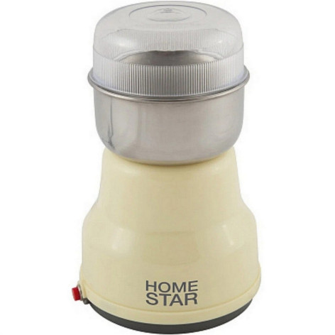 Кофемолка 150 Вт 50 гр чаша сталь импульсный прорезиненные ножки бежевый HS-2001 HomeStar Кофемолка 150 Вт 50 гр чаша сталь импульсный прорезиненные ножки бежевый HS-2001 HomeStar