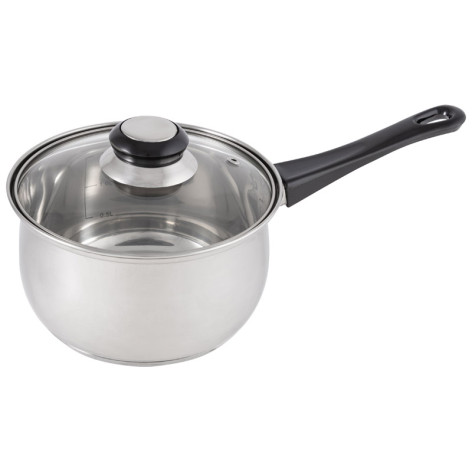 Ковш нержавеющая сталь  1,9 л стекл крышка пласт ручка Bak Mallony