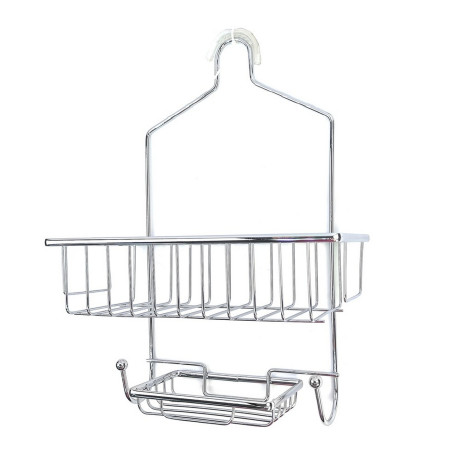 Полка металлическая для ванной 3-х ярусная 28*12*38 см для душ кабины хром KD27-2911 Baizheng