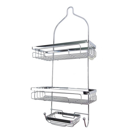 Полка металлическая для ванной 3-х ярусная 30*12*57 см для душ кабины хром KD27-2899 Baizheng