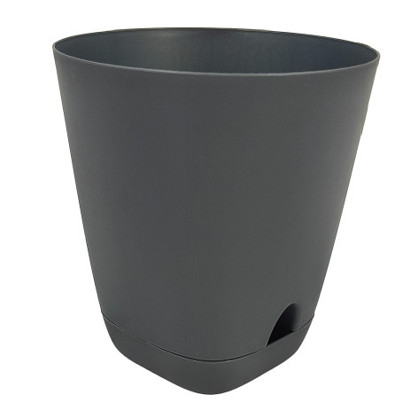 Горшок пластиковый  2 л поддон прикорневой полив графит Гранд Альт-Пласт