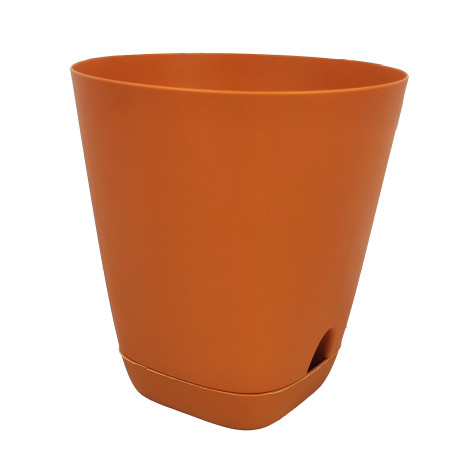 Горшок пластиковый  2 л поддон прикорневой полив карамель Гранд Альт-Пласт