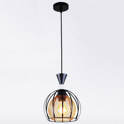 Люстра кухонная 1 плафон 20*100 см Е27 60Вт 4м2 плафон металл черный Baizheng