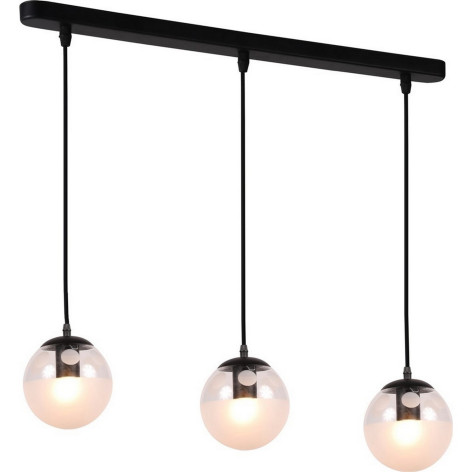 Люстра кухонная 3 плафона 64*15*100 см Е27 60Вт 12м2 плафон стекло черный Baizheng