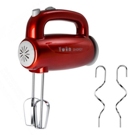 Миксер пластиковый 300 Вт 5 скоростей 4 насадки красный EN-295R Energy Миксер пластиковый 300 Вт 5 скоростей 4 насадки красный EN-295R Energy