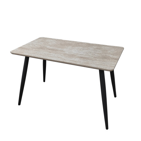 Стол ЛДСП кухонный 120*70 см бежевый ножки металл черный A115 2 кор Baizheng