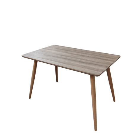 Стол ЛДСП кухонный 120*70 см светлое дерево ножки металл A117 2 кор Baizheng