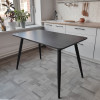 Мини изображение Стол ЛДСП кухонный 120*70 см темно-серый ножки металл черный A118 2 кор Baizheng