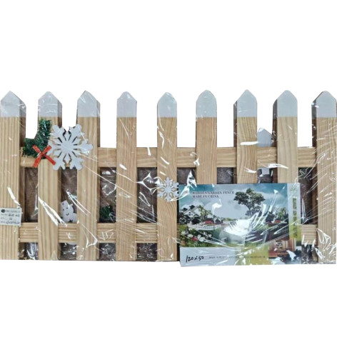 Забор деревянный новогодний под елку 120*30 см Baizheng