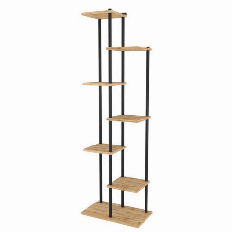 Подставка металлическая для цветов 490*275*1545 мм дерев полки черный Шафран 17Л ЗМИ