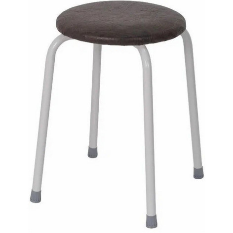 Табурет металлический 485х485х470 мм 170 кг квадратный бежевый Пенёк крепкий ЗМИ