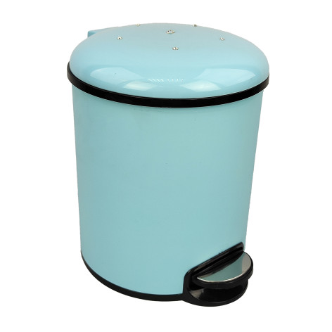 Ведро пластиковое для мусора  10 л 245*330 мм круглое с педалью с вкладышем голубой Baizheng