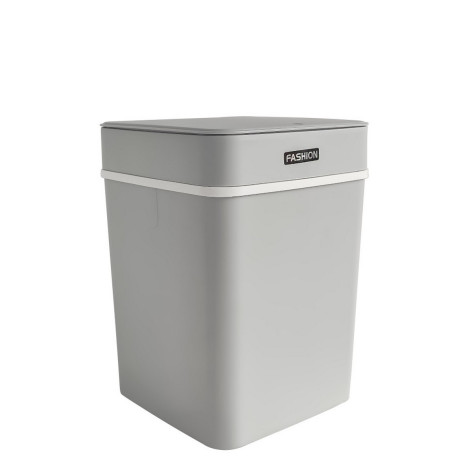 Ведро пластиковое для мусора 12 л 220х220х300 мм квадратное с крышкой серый BD-D0685 Baizheng