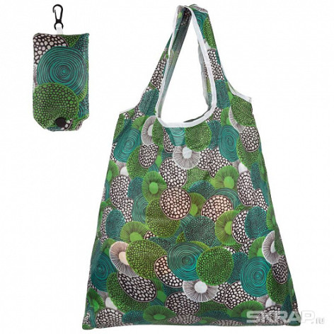 Сумка полипропилен 38х58 см складная зеленый Рыжий кот