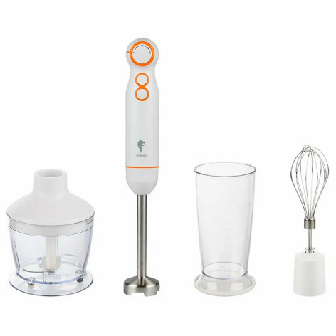 Блендерный набор 800 Вт погруж часть нерж сталь чаша пласт 0,5 л 2 скор белый LE-1722 Leonord