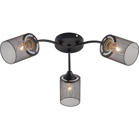 Люстра 3 плафона 58*20 см Е27 60Вт 12м2 плафон металл черный Baizheng