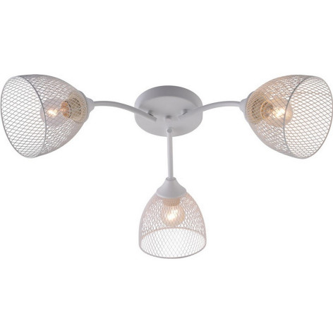 Люстра 3 плафона 59*21 см Е27 60Вт 12м2 плафон металл белый Baizheng