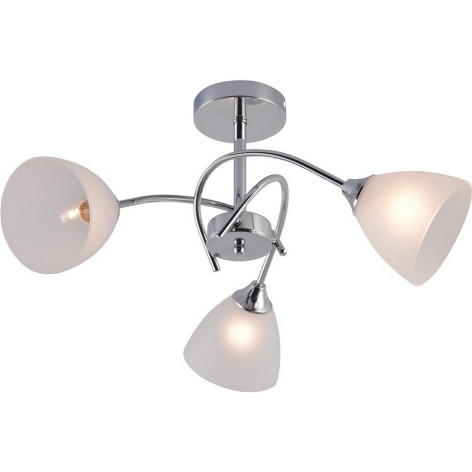 Люстра 3 плафона 60*30 см Е27 60Вт 12м2 плафон стекло хром Baizheng