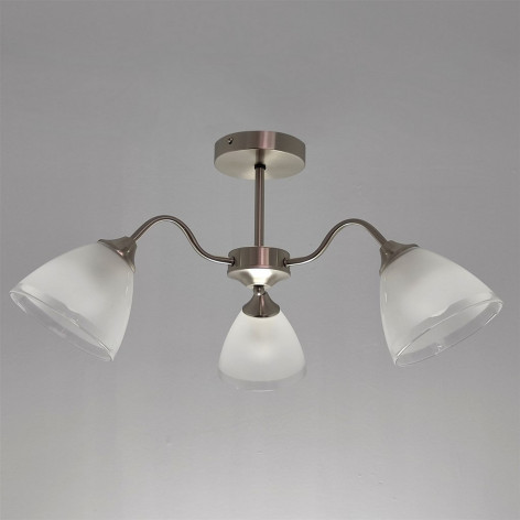 Люстра 3 плафона 61,5*31 см Е27 60Вт 12м2 плафон стекло серебро Baizheng