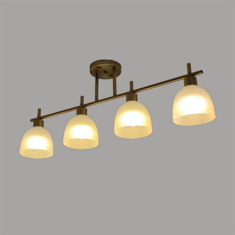 Люстра 4 плафона 79*13*27 см Е14 60Вт 16м2 плафон стекло золото Baizheng