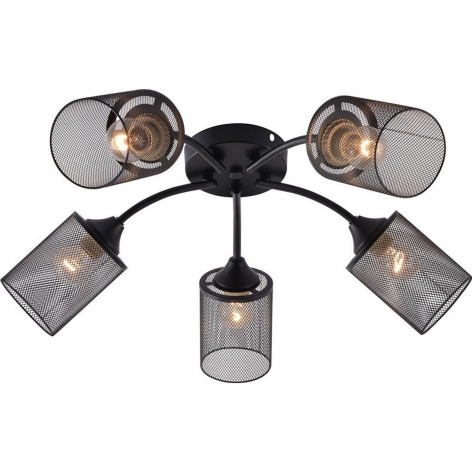 Люстра 5 плафонов 58*20 см Е27 60Вт 20м2 плафон металл черный Baizheng