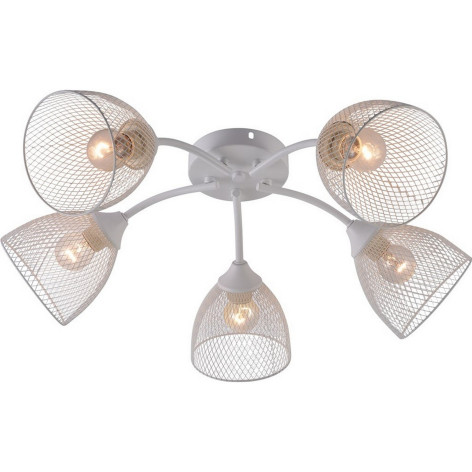 Люстра 5 плафонов 59*21 см Е27 60Вт 20м2 плафон металл белый Baizheng