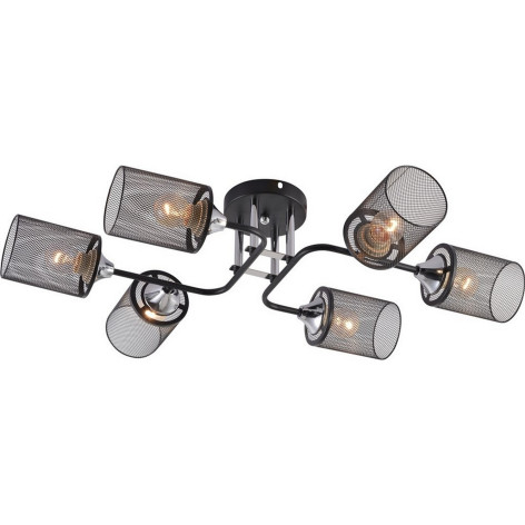 Люстра 6 плафонов 69*51*16 см Е27 60Вт 24м2 плафон металл черный хром Baizheng