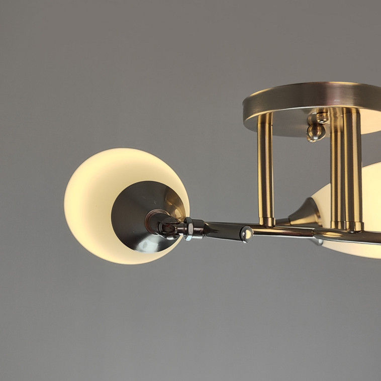 Cнимок Светильник спот 3 плафона 57*24 см Е27 60Вт 12м2 плафон стекло хром Baizheng