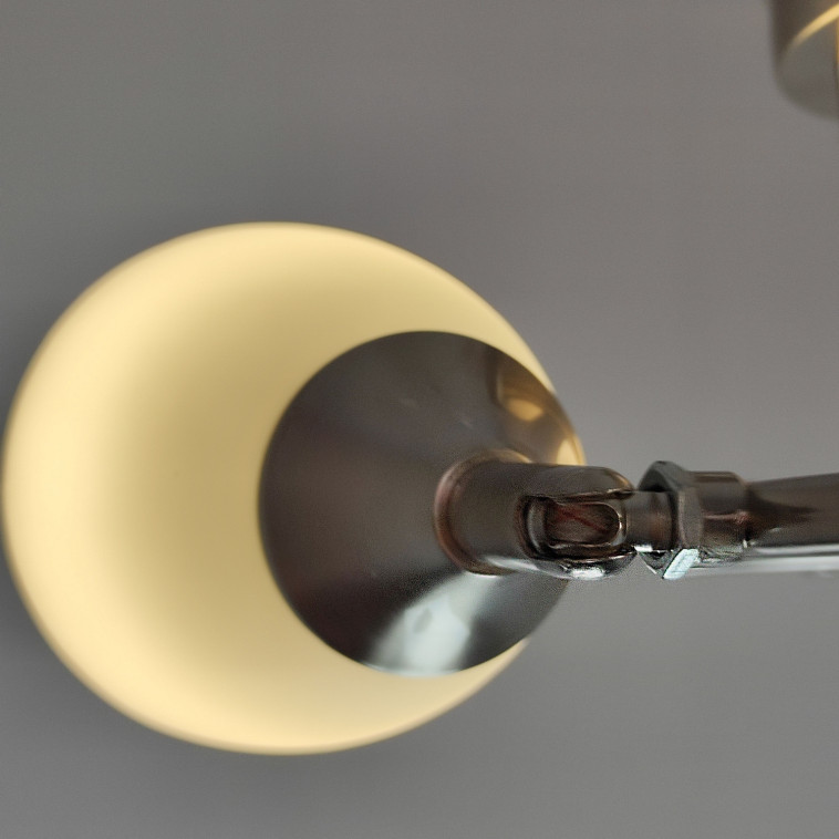 Рисунок Светильник спот 3 плафона 57*24 см Е27 60Вт 12м2 плафон стекло хром Baizheng