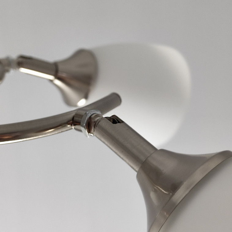 Cнимок Светильник спот 5 плафонов 59*24 см Е27 60Вт 20м2 плафон стекло серебро Baizheng