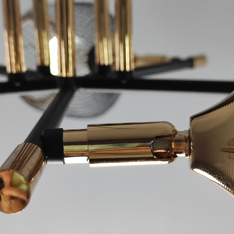 Cнимок Светильник спот 5 плафонов 60*23 см Е27 60Вт 20м2 плафон металл черный золото Baizheng